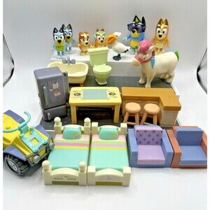 Bluey Figure Lot Of Replacement Furniture + Figures Pelican Unicorn Lot of 20